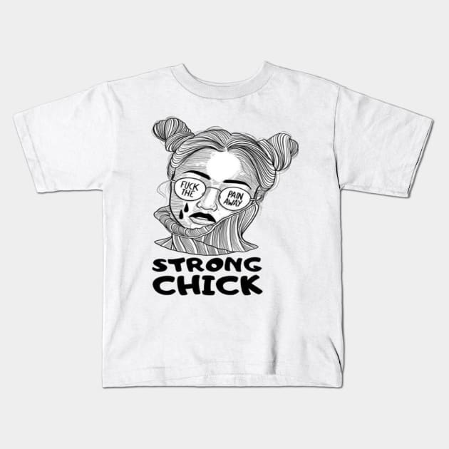 Strong Chick Woman's Kids T-Shirt by Salam Hadi